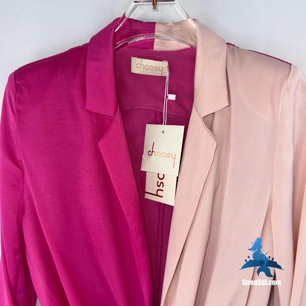 1154 NWT Choosy In a Mood Blazer Dress - Color Block - Size 2 - Fuschia Blush